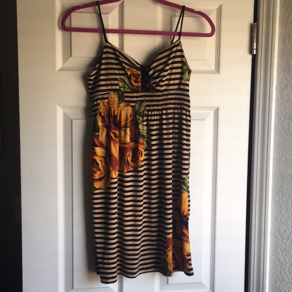 Striped Dress With Yellow Flowers